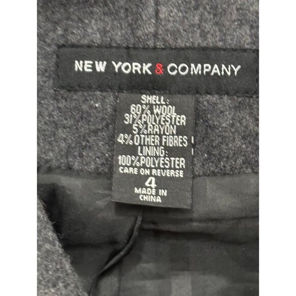 New York & Co. Women's Wool-Blend‎ Double-Breasted Coat Sz 4 Gray Classic Style - Picture 6 of 11